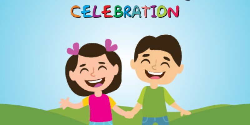 Lovely children’s day celebration composition with flat design – free vector