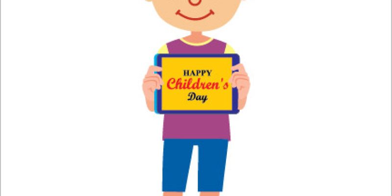 Happy children’s day – free vector