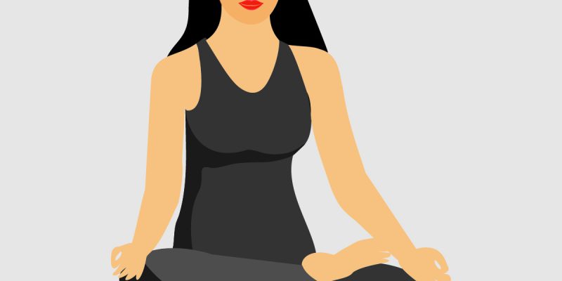 Girl yoga meditation concept background – Vector