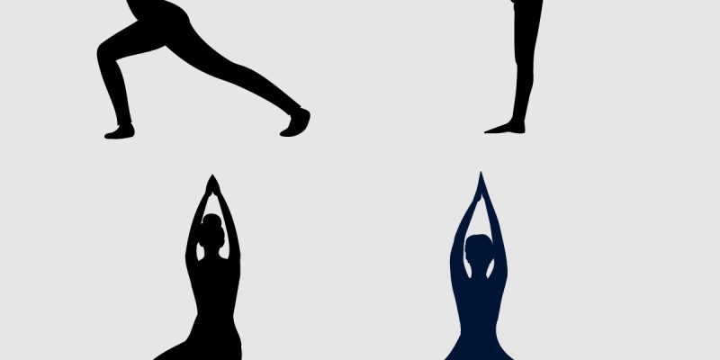 Vector illustration of  yoga postures exercises symbol picture