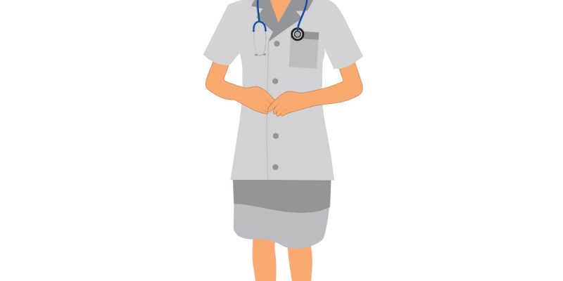 Female doctor with stethoscope icon illustration image – free vector