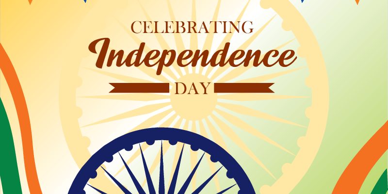 Vector illustration of India Independence Day 15th August Design. Background, poster, greeting card, banner design with ashoka chakra, tricolor – Free Vector