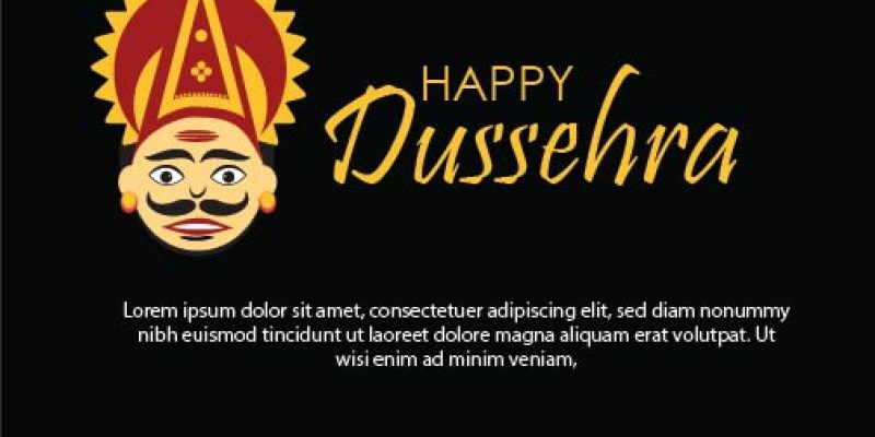Happy dussehra greetings – free vector