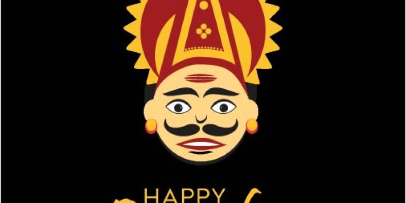 Dussehra celebration background -free vector