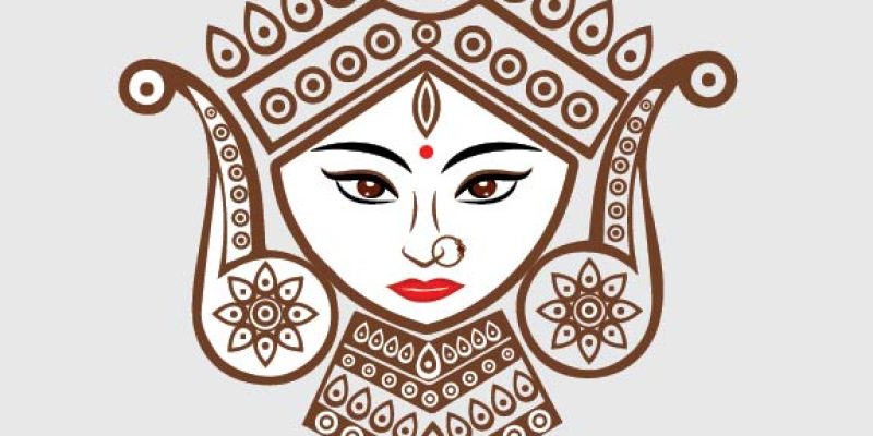Maa Durga Face, Durga mata, Religion icon photo illustration – free vector