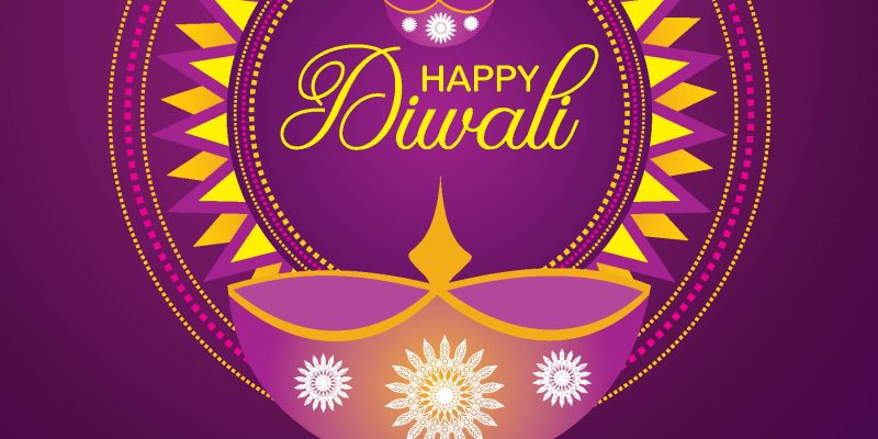 Vector illustration of happy diwali celebration poster background – Free Vector