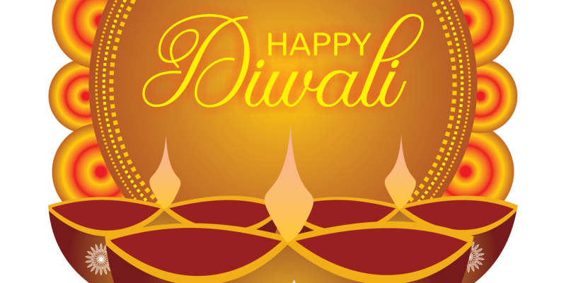 Illustration of diya on Happy Diwali Holiday background for light festival – free vector