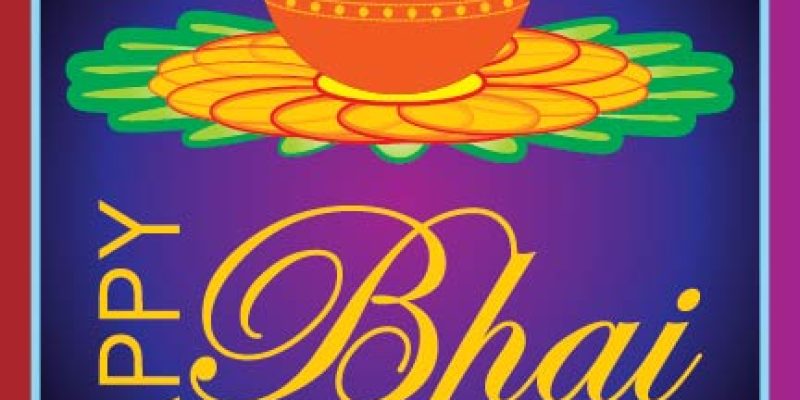 Happy Bhai Dooj celebrating with flower background of India – free vector