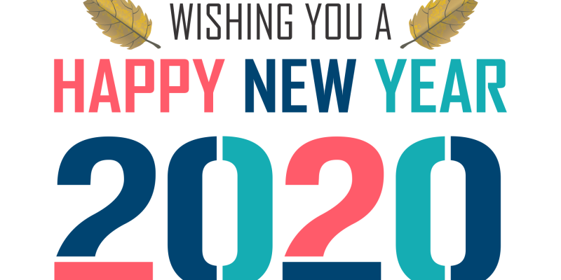 Wish you a happy new year 2020 – Free Vector