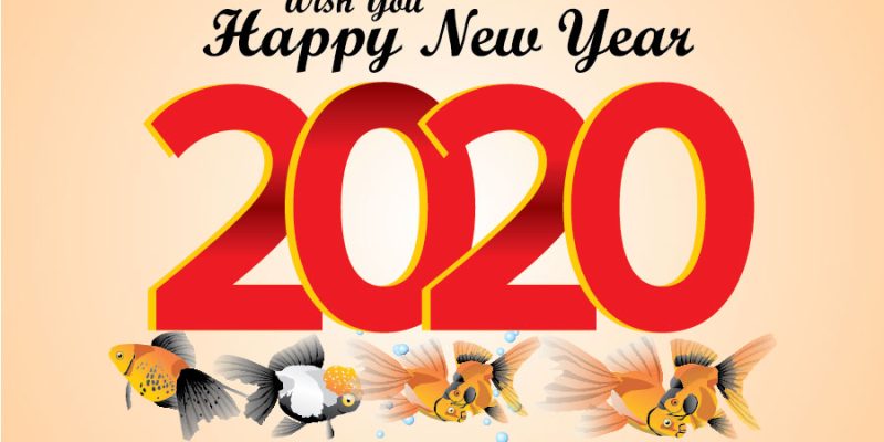 Wish you a happy new year 2020 – Free Vector