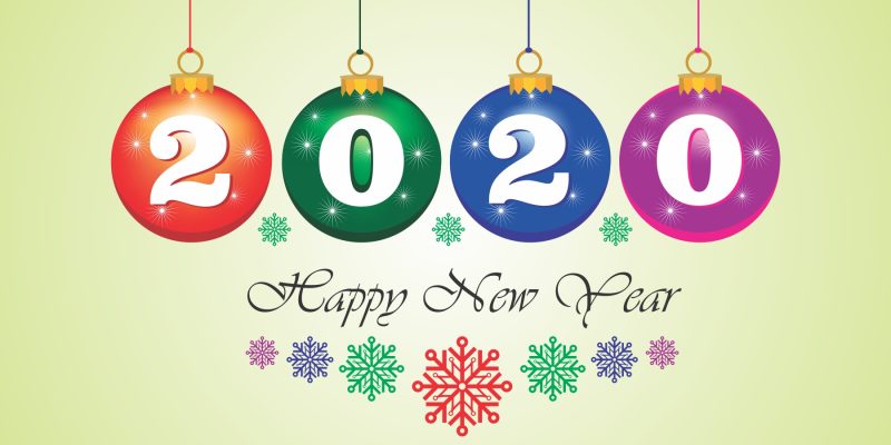 Happy New Year 2020 – Free Vector