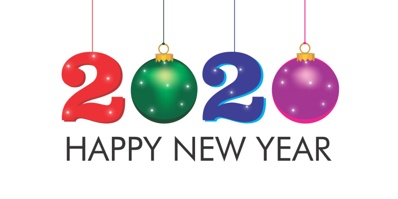 Happy New Year 2020 – Free Vector