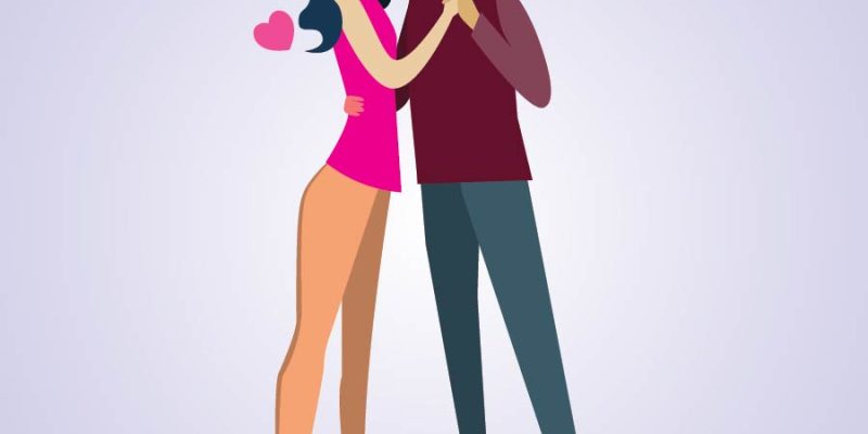 Set of affectionate couples embracing in love vector  – free vector