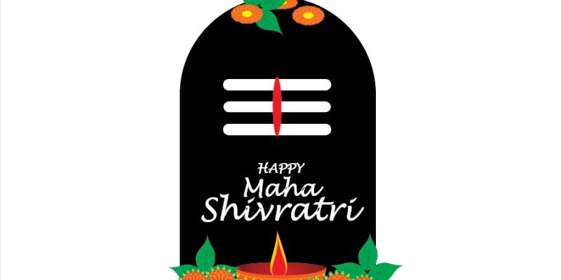 Abstract maha shivratri greeting card with shiva ling icon – Free Vector