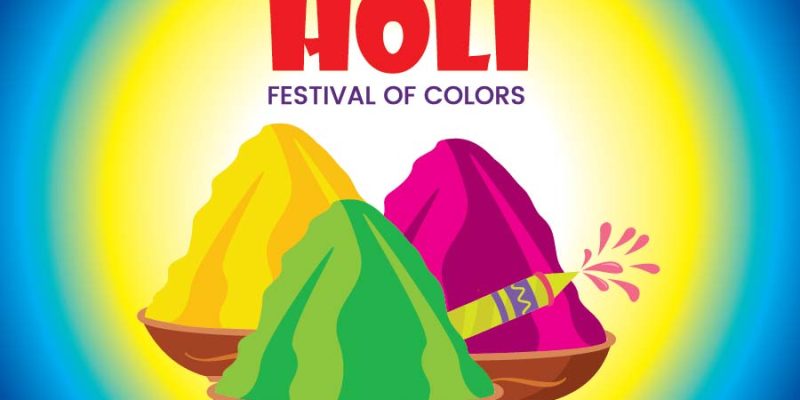 Indian festival of colours with gulal & pichkari happy holi celebration – free vector