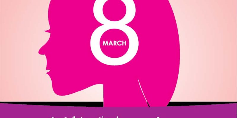 Vector illustration for international women’s day with girl and women face symbol – free vector