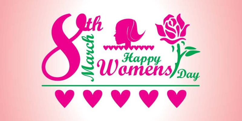 Happy womends day 8th of march greeting card with flower photo – Free Vector