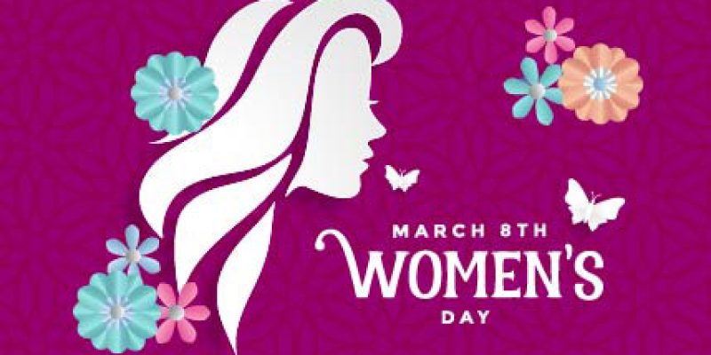 Happy women’s day lovely purple banner background – free vector