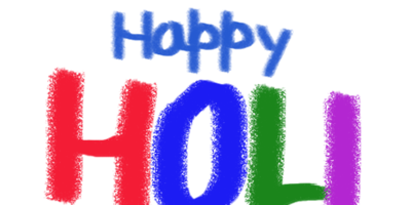 Happy holi greeting typography  – free vector