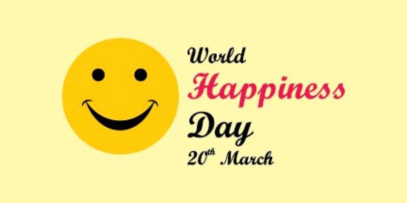 World happiness day on yellow background – free vector