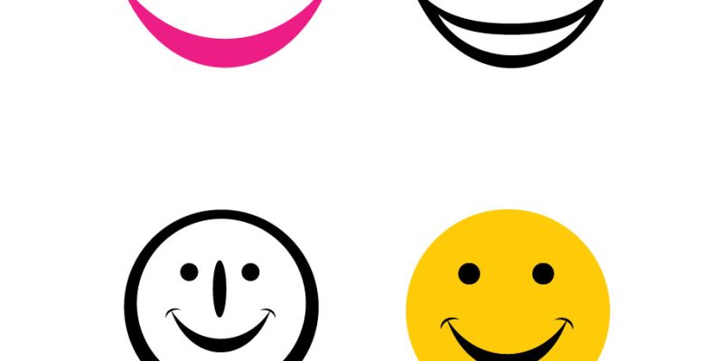 Smiling emoticons set icons – free vector