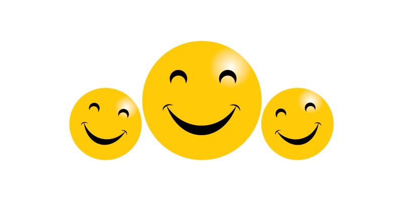 Yellow smiling emoticons set – free vector