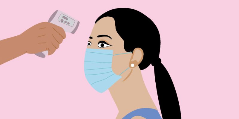 Scanne coronavirus for protect from infection – free vector