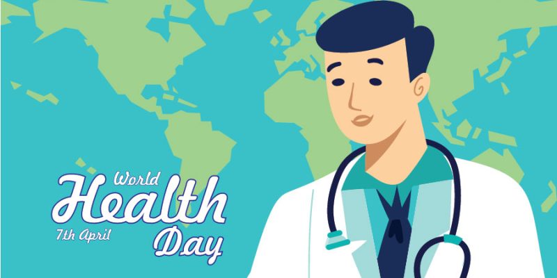 World health day event design with doctor illustration – Free Vector