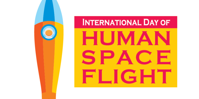 International day of human space flight illustration post typography design – Free vector