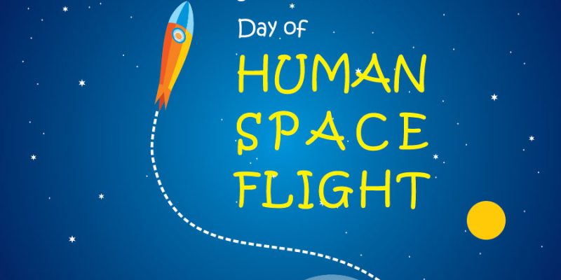 Flat illustration of the International Day of Human Space Flight image – Free Vector
