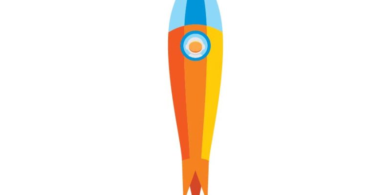 Human Space rocket ship illustration colored – Free Vector