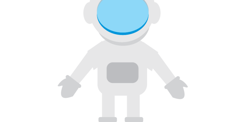Space man illustration gray color – free vector