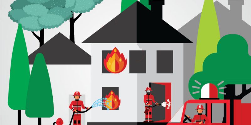 Firefighter rescuing illustration – free vector