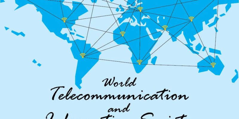 World telecommunication and information society day with wifi & world map illustration – Free Vector