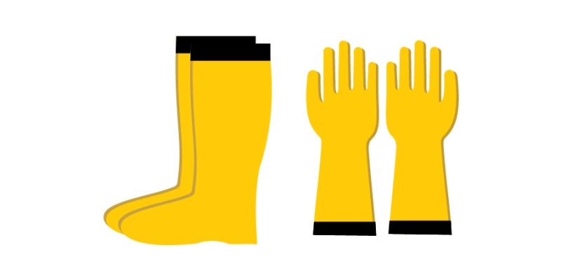 Safety gloves & boot design – free Vector