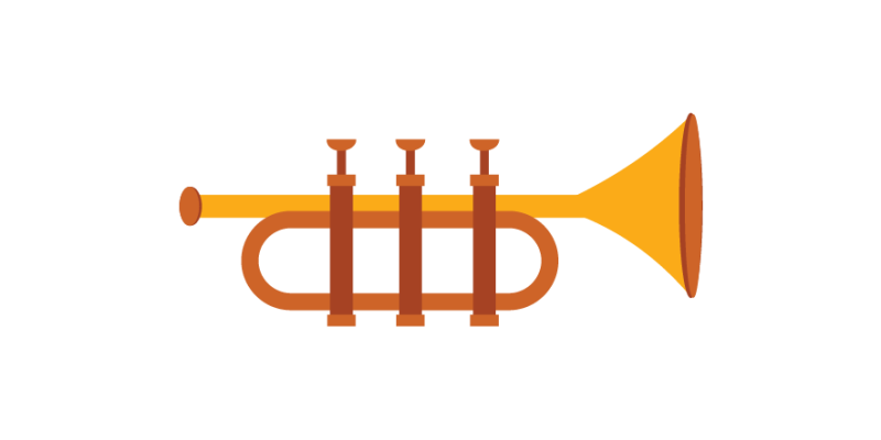 Trumpet musical instrument icon  – free vector