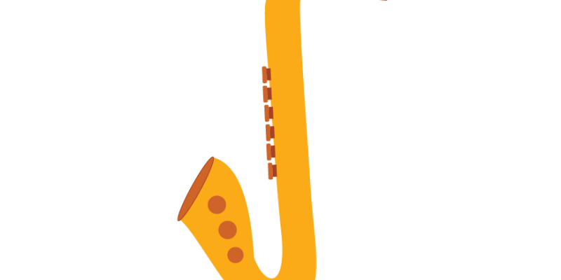Saxophone jazz instrument isolated icon – free vector