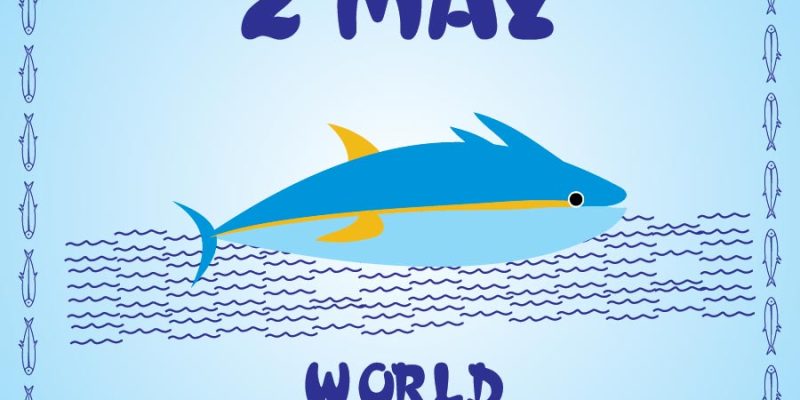 World tuna day with fish 2 may illustration vector – free vector