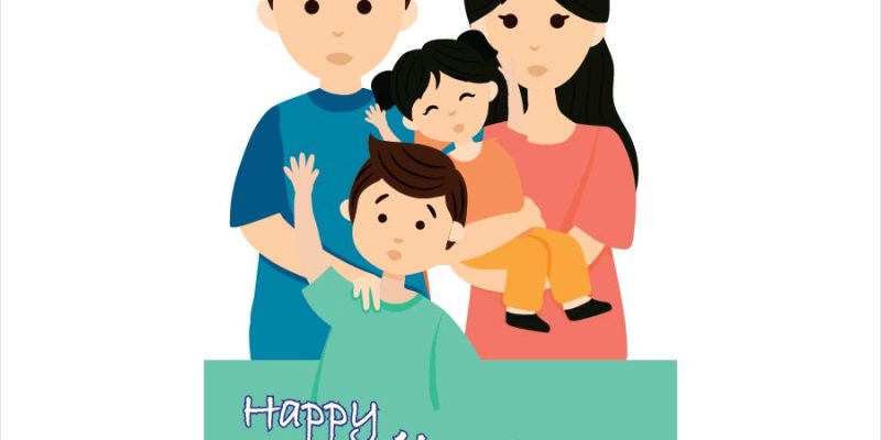 International day of families in flat design illustration – free vector