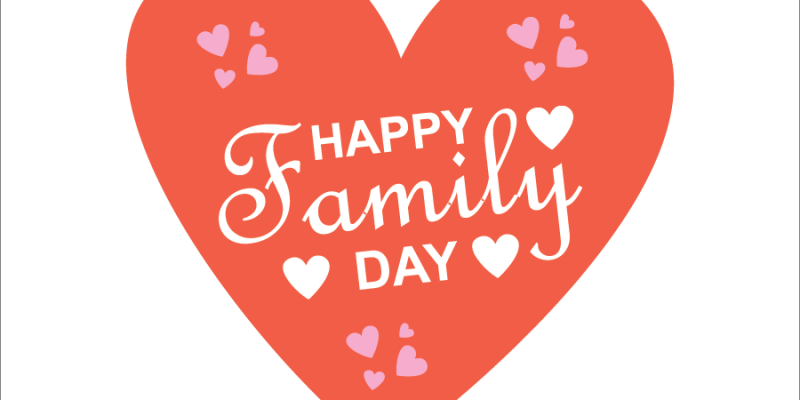 Happy family day with heart icon – Free Vector