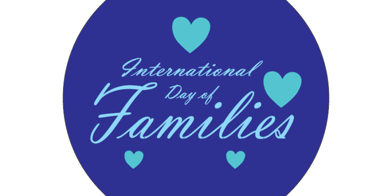 International family day with blue circle background icon – Free Vector