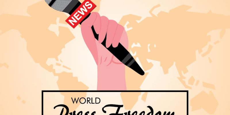 World press freedom day with world map background illustration – Free Vector