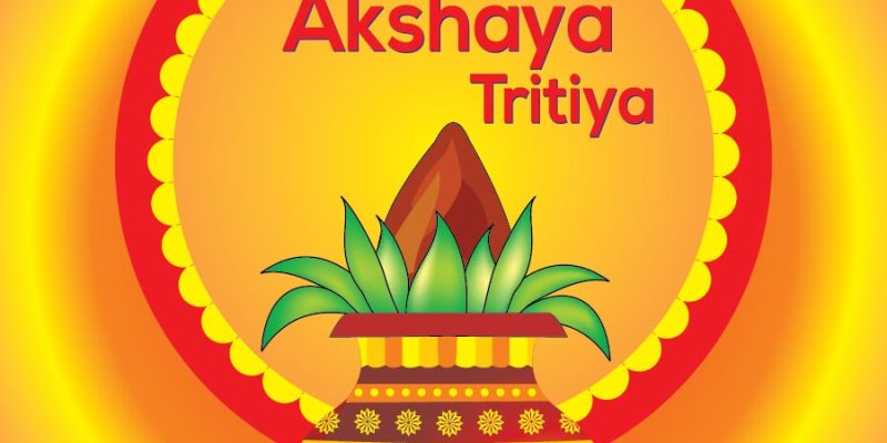 Indian Traditional Festival Akshaya Tritiya Background with Creative Colorful Kalash – free vector