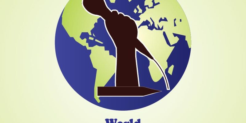 World Press Freedom Day with Earth Symbol – free vector