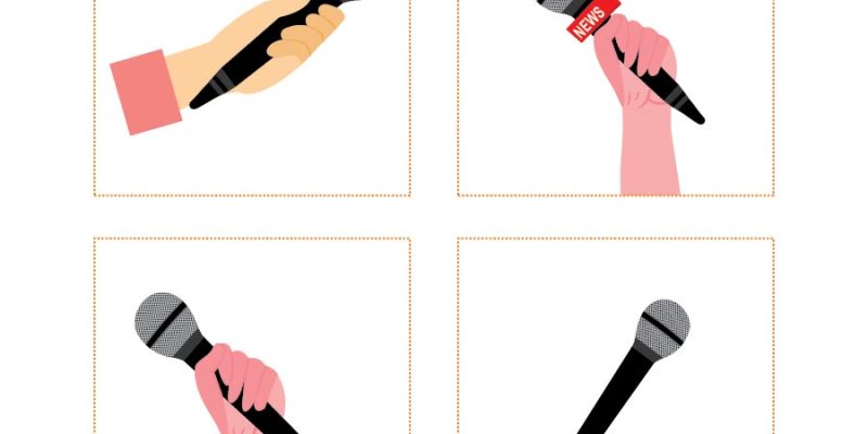 Microphone icons set image – free vector