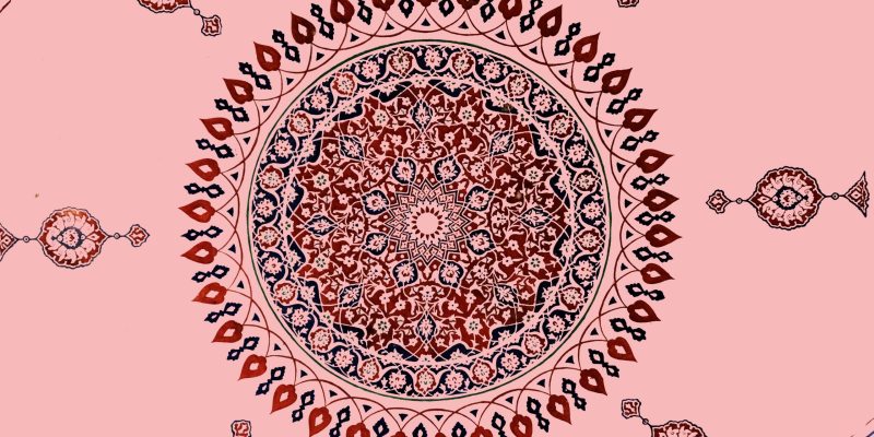 Floral background with geometric elements, Part of the Humayun’s Tomb complex, Delhi, India – Stock Photo