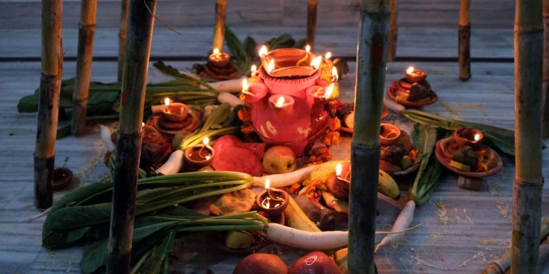 Festival of Hindu Chhath Puja, Chhath Celebrations Kosi Photo with Diya Stock Image – Free Photo