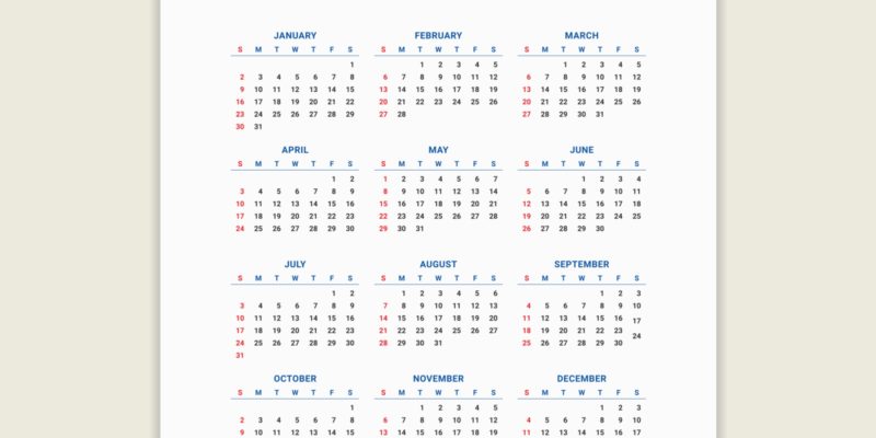 Colorful business wall calendar 2022, One page wall calendar design template – Free Vector