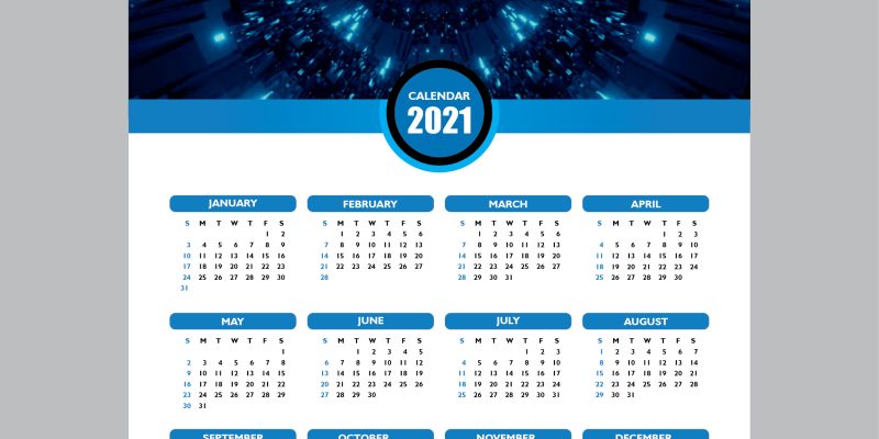 Wall calendar 2021 Template design – free vector