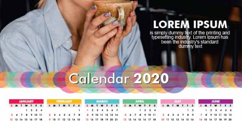 Wall calendar 2020 Template design – free vector